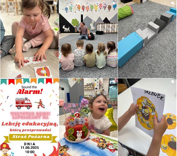 zestawienie zdjęć z profilu instagram przedszkole - kolorowe kredki - nałęczów