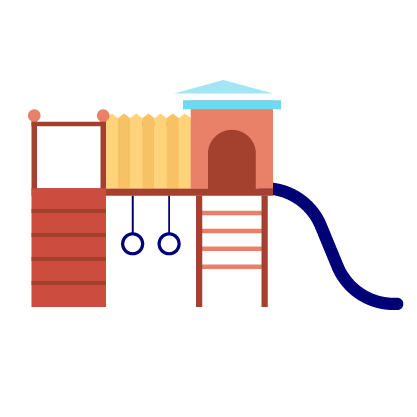 ilustracja placu zabaw w przedszkolu Kolorowe Kredki Nałęczów Garbów Lublin Snopków nowoczesne place zabaw